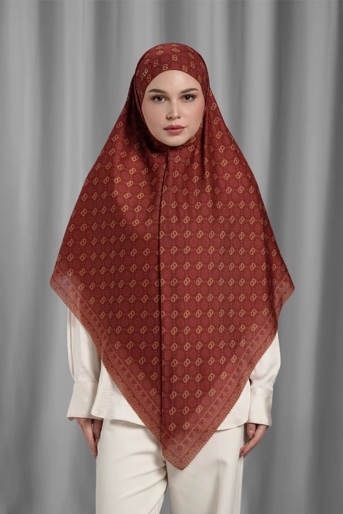 songket tie back square lychee by buttonscarves styled outfit