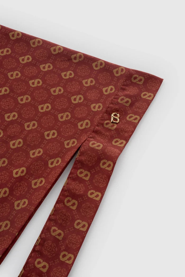 songket tie back square scarf lychee pattern detail