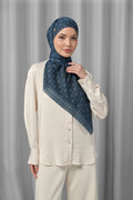 songket tie back square scarf maritime blue by buttonscarves styled outfit