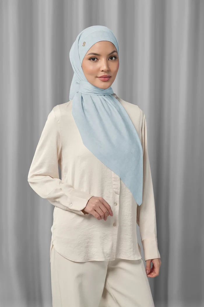 songket tie back square scarf nickel by buttonscarves styled outfit
