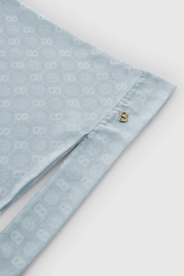 songket tie back square scarf nickel pattern detail