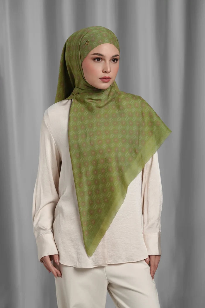 songket tie back square scarf palm by buttonscarves styled outfit