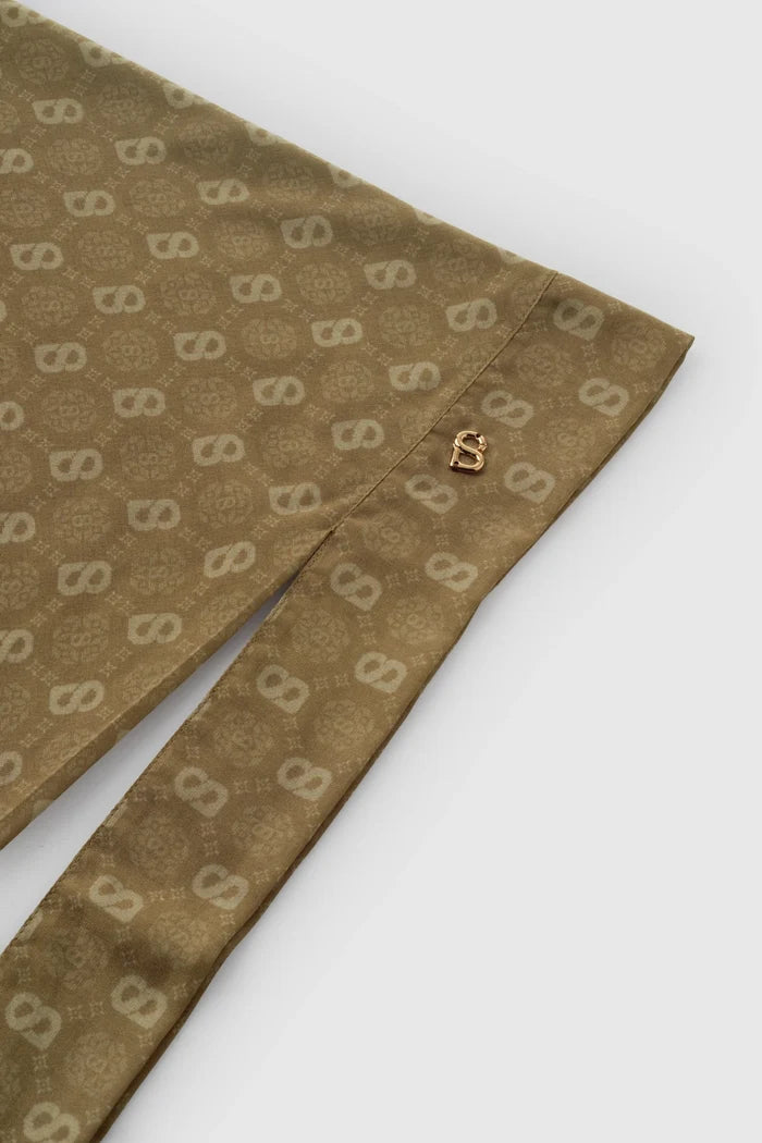 songket tie back square peanut pattern detail