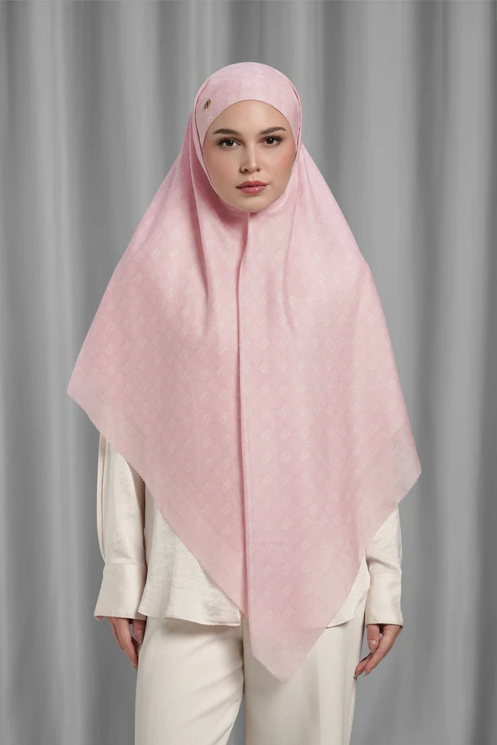 songket tie back square pink beach  by buttonscarves styled outfit