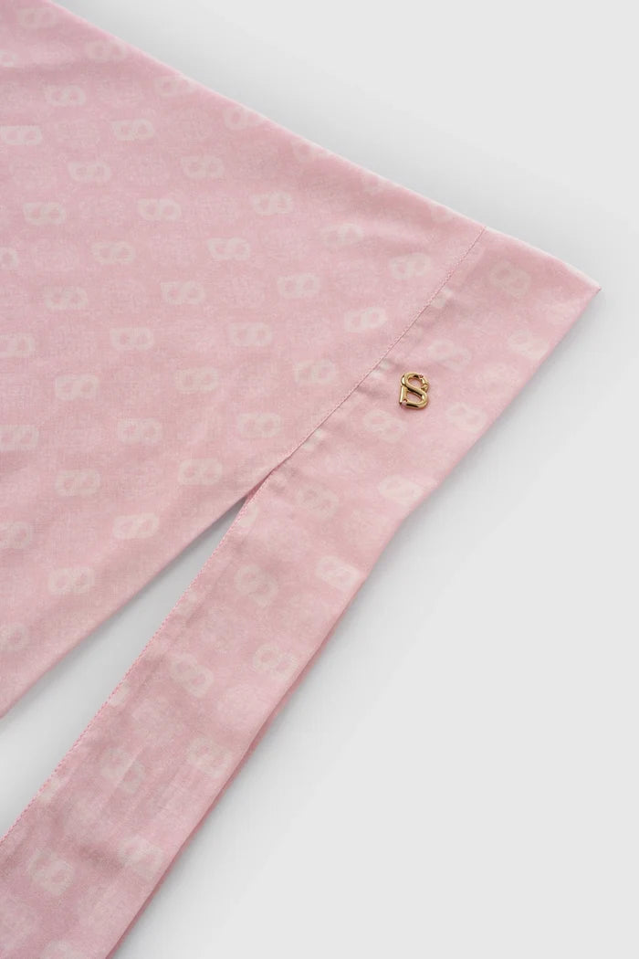 songket tie back square pink beach  pattern detail