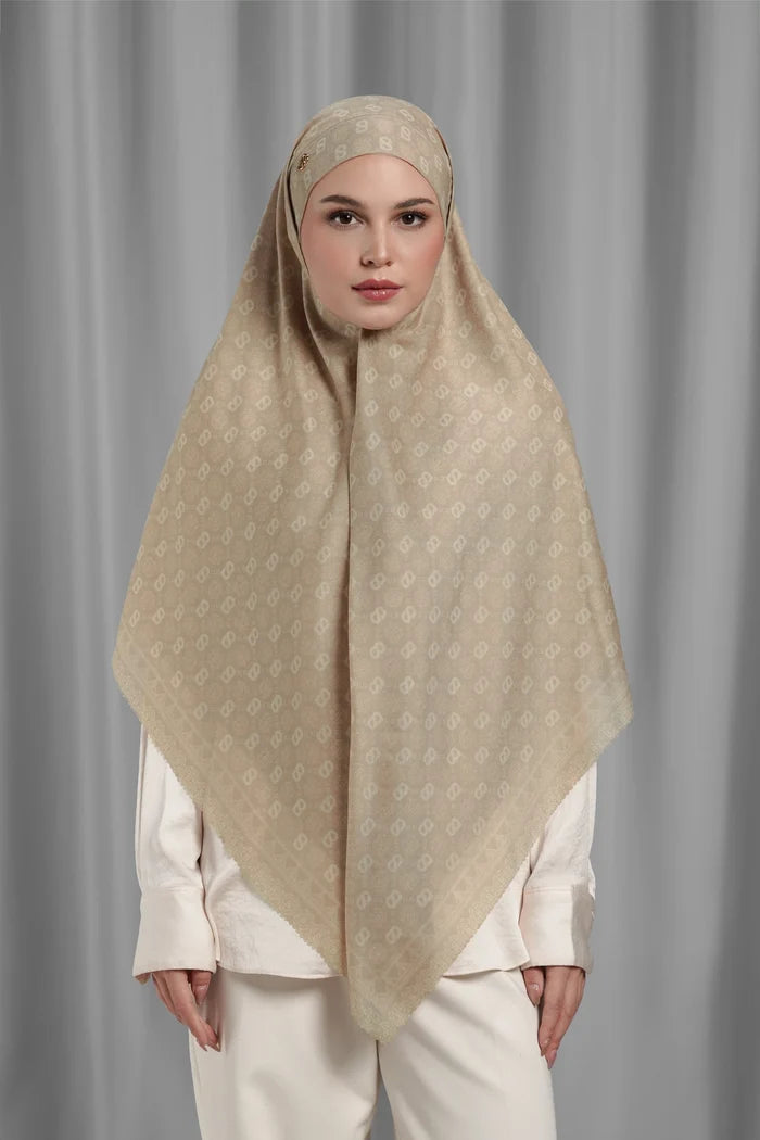 songket tie back square sand by buttonscarves styled outfit