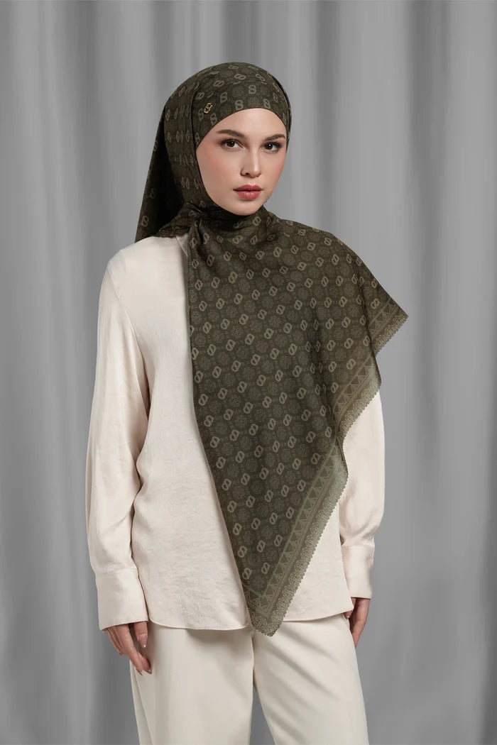 songket tie back square scarf wood by buttonscarves