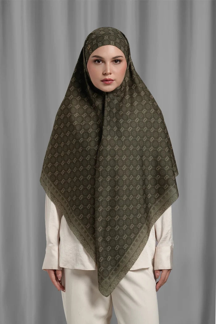 songket tie back square scarf wood by buttonscarves styled outfit