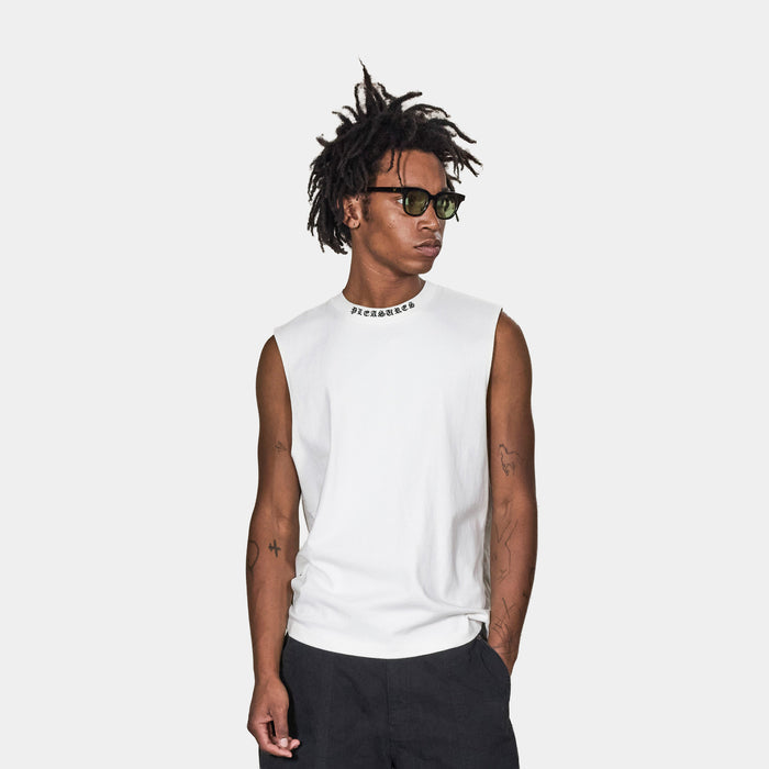 Sorrow Sleeveless Mens Short Sleeve Shirt (White/White)