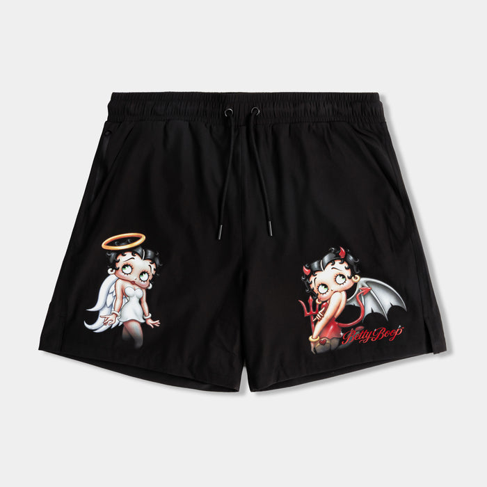 SP x Betty Boop Angel Devil Hybrid Mens Shorts (Black/Red)