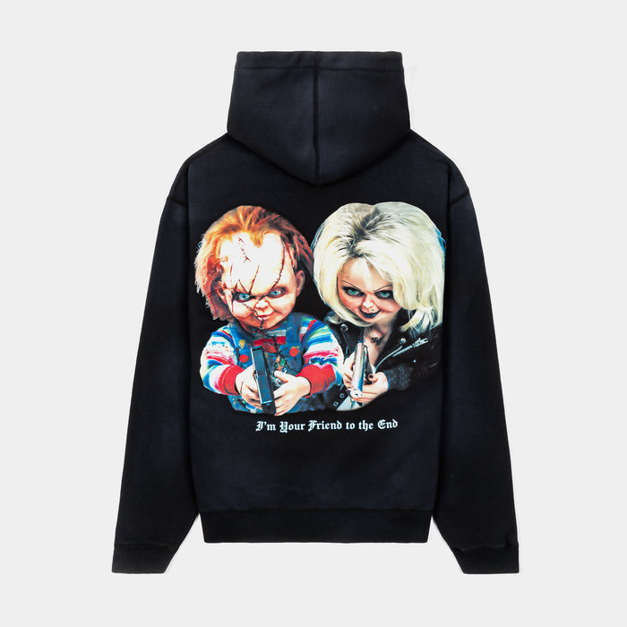 SP x Chucky Heart Washed Pullover Mens Hoodie (Black/Blue)