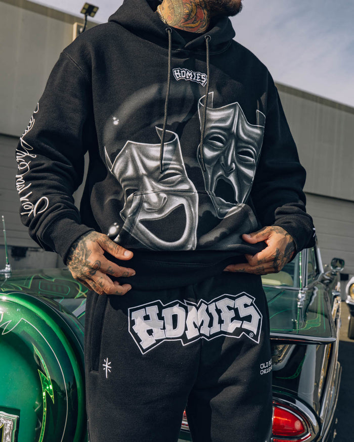 SP x Homies Masks Pullover Mens Hoodie (Black/Silver)