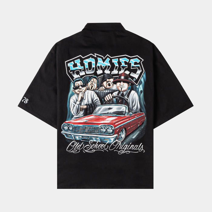 SP x Homies Work Mens Short Sleeve Shirt (Black/White)