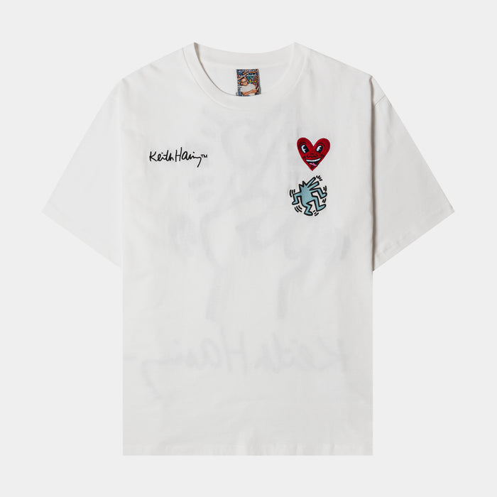 SP x Keith Haring Fingers Crossed Mens Short Sleeve Shirt (White/Red)