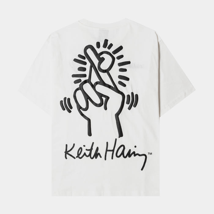 SP x Keith Haring Fingers Crossed Mens Short Sleeve Shirt (White/Red)