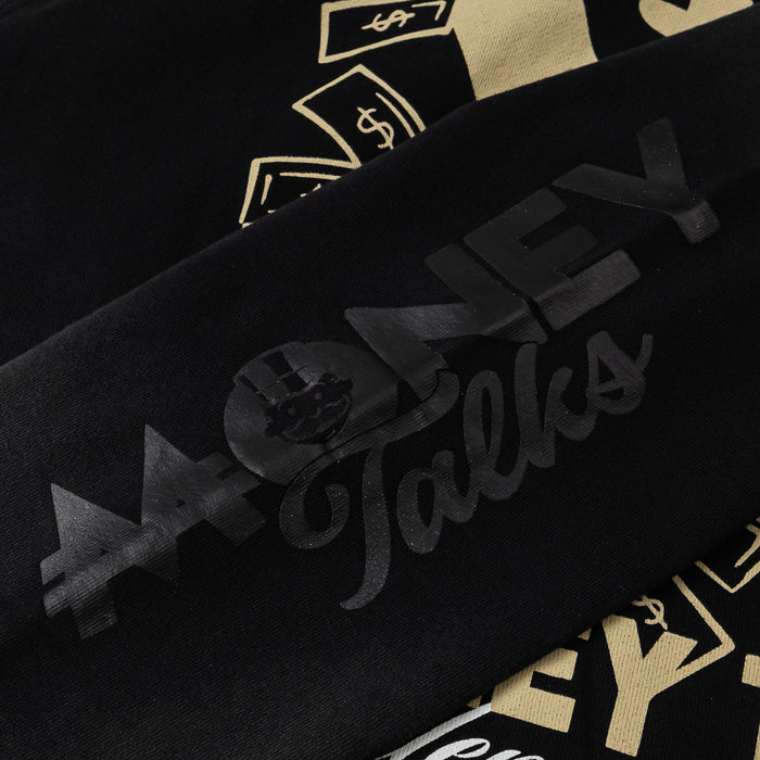 SP x Monopoly Money Talks Washed Full Zip Mens Hoodie (Black/Cream)