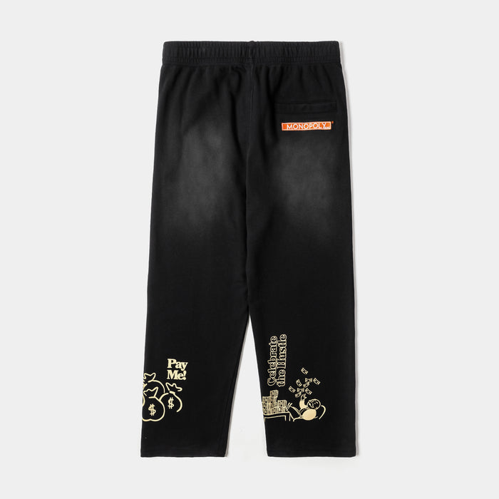 SP x Monopoly Money Talks Washed Mens Sweatpants (Black/Cream)