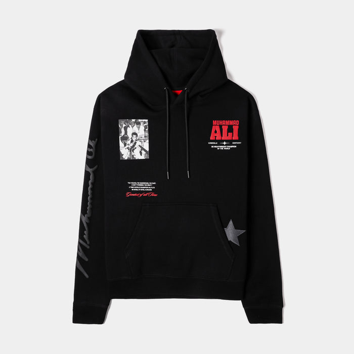 SP x Muhammad Ali Collage Pullover Mens Hoodie (Black/Red)