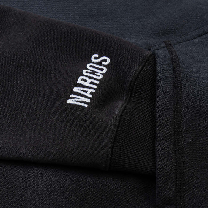 SP x Narcos Bandits Zip Up Washed Mens Hoodie (Black/Green)