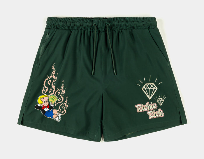 SP x Richie Rich Dollar Signs Hybrid Mens Shorts (Green/Beige)