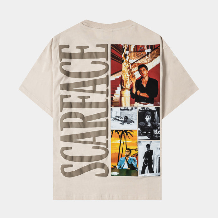 SP x Scarface Collage Mens Short Sleeve Shirt (Beige/Blue)