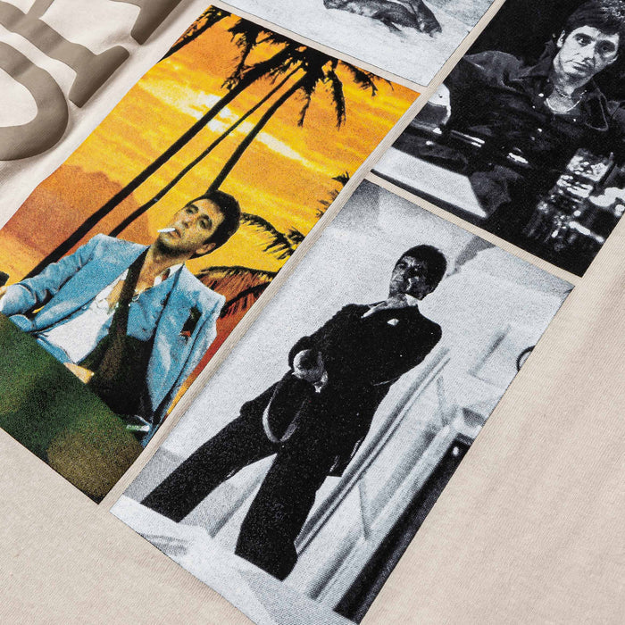 SP x Scarface Collage Mens Short Sleeve Shirt (Beige/Blue)