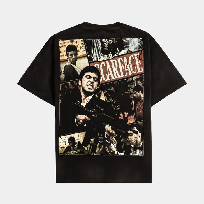 SP x Scarface Collaged Washed Mens Short Sleeve Shirt (Black/Red)