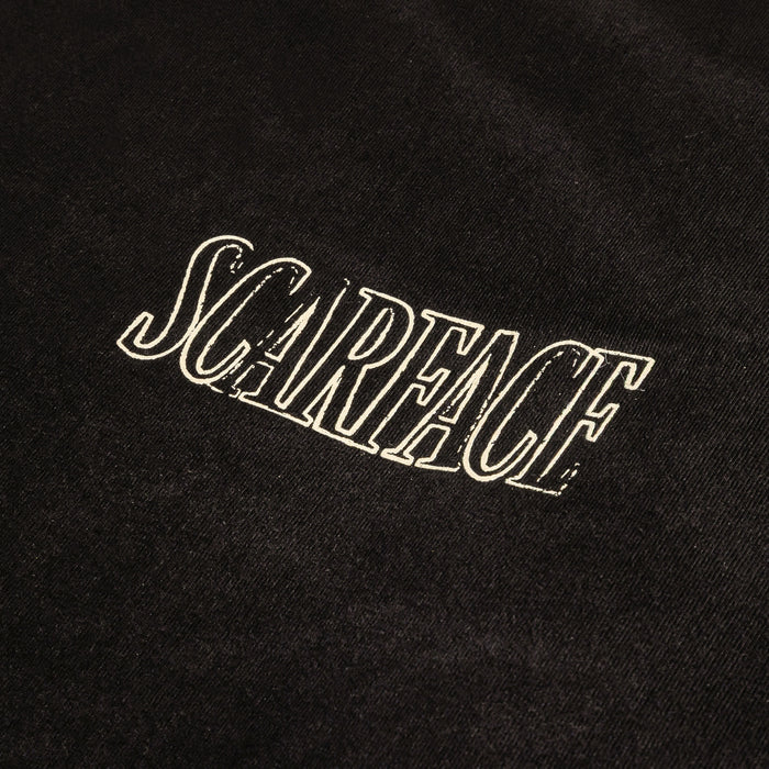 SP x Scarface Collaged Washed Mens Short Sleeve Shirt (Black/Red)