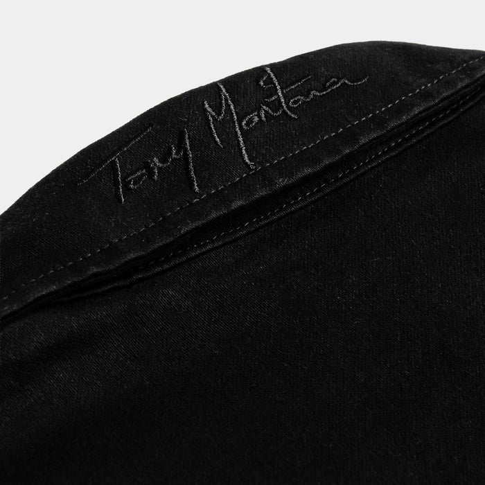 SP x Scarface Denim Washed Mens Jacket (Black/Black)