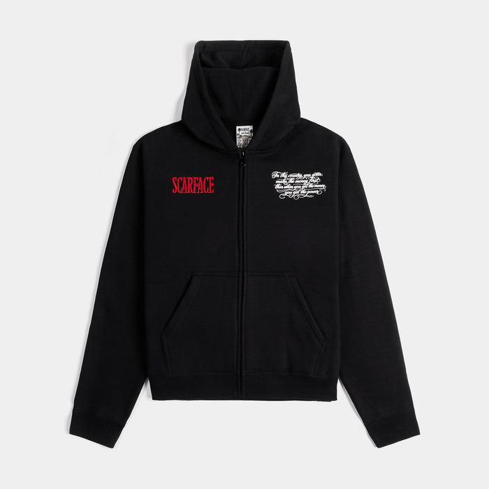 SP x Scarface Duo Zip Up Mens Hoodie (Black/Red)