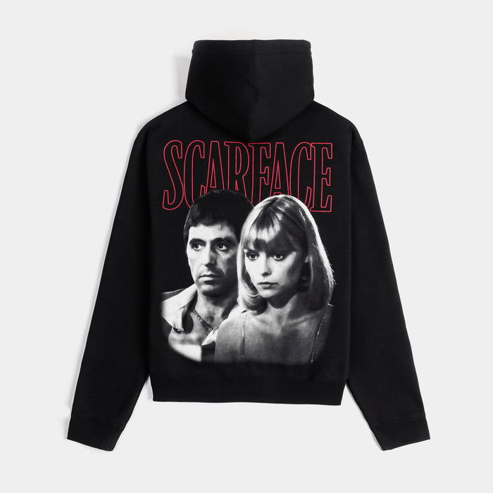 SP x Scarface Duo Zip Up Mens Hoodie (Black/Red)