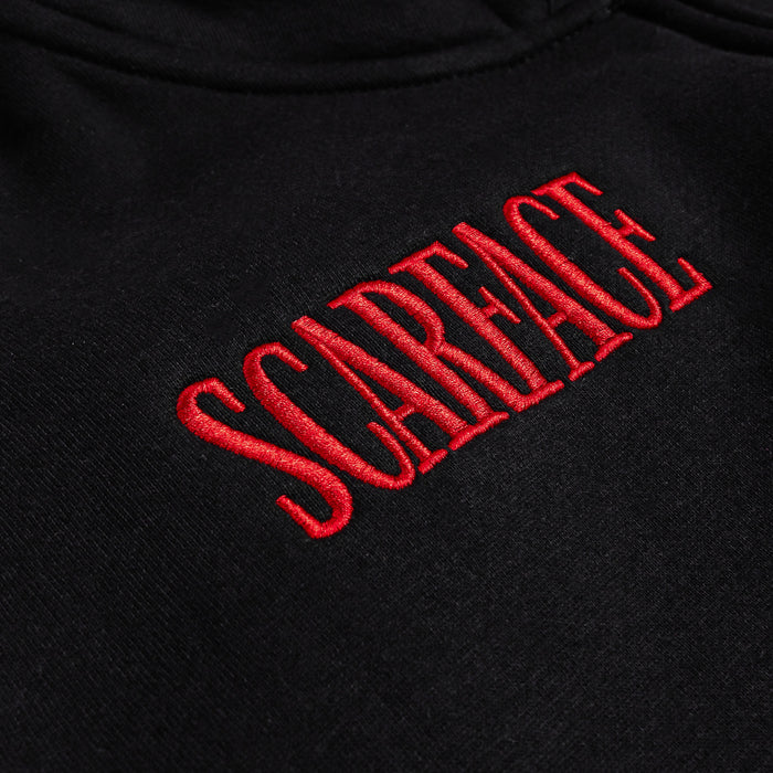 SP x Scarface Duo Zip Up Mens Hoodie (Black/Red)