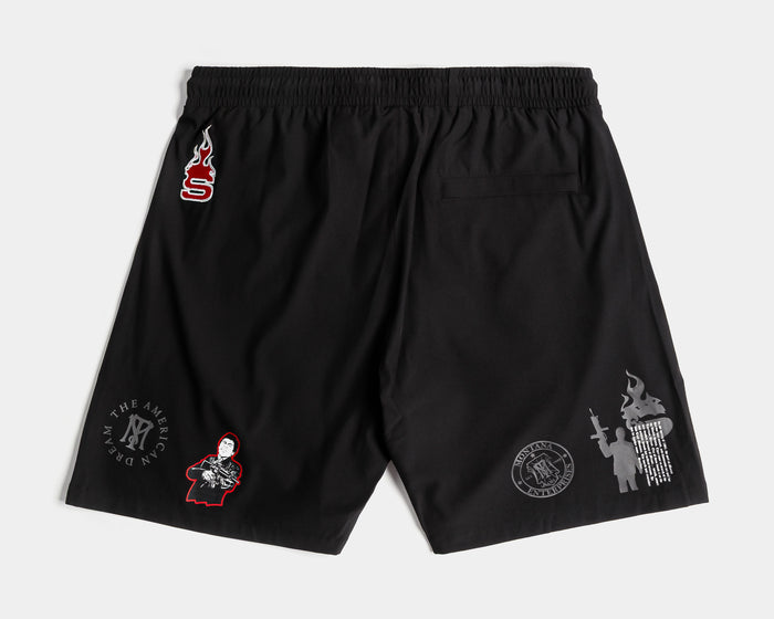 SP x Scarface Hybrid Mens Shorts (Black/Red)