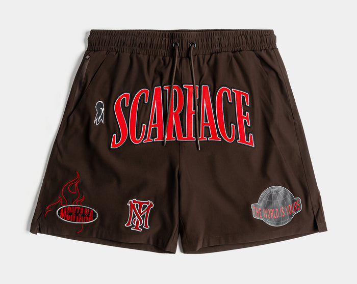 SP x Scarface Hybrid Mens Shorts (Brown/Red)