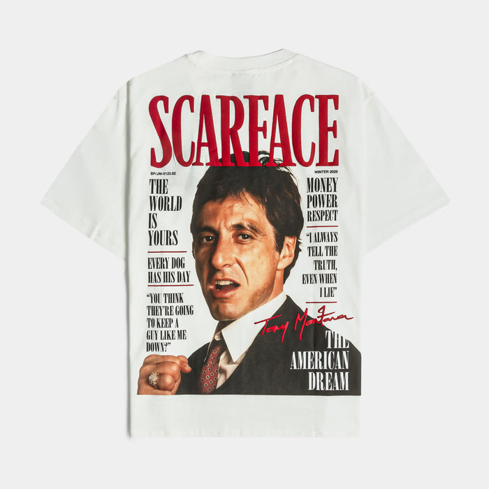 SP x Scarface Money Power Mens Short Sleeve Shirt (White/Black)