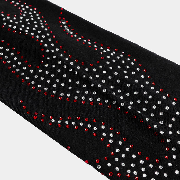 SP x Scarface Rhinestone Mens Long Sleeve Shirt (Black/Red)