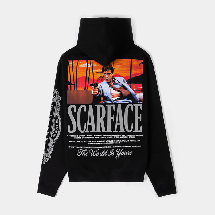 SP x Scarface Sunset Fleece Pullover Mens Hoodie (Black/Orange)