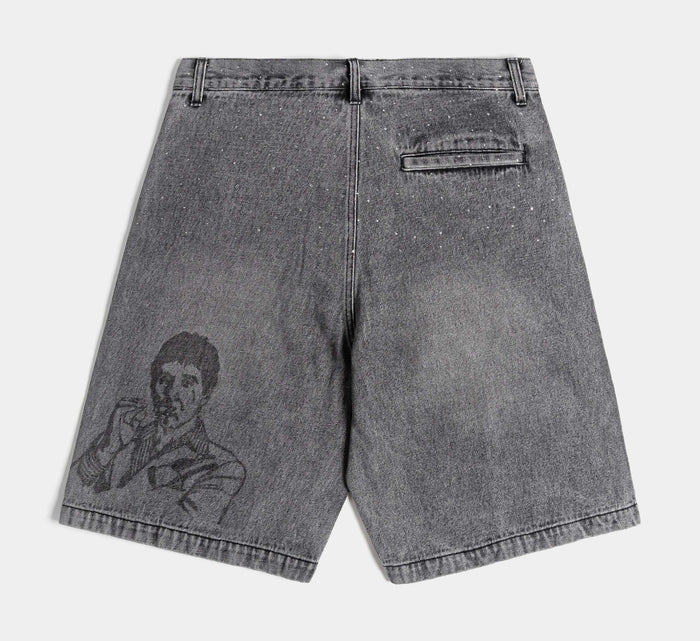 SP x Scarface The World Is Yours Denim Mens Shorts (Blue/White)