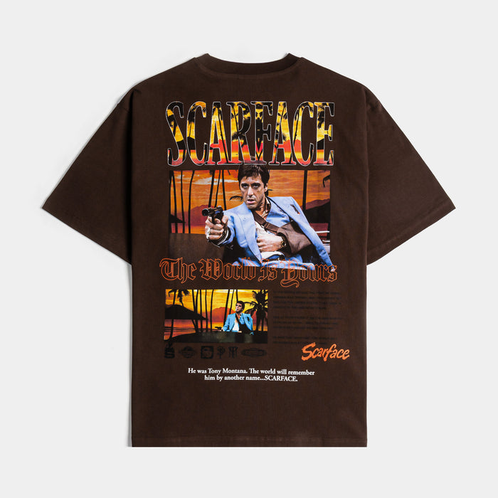 SP x Scarface Tony Mens Short Sleeve Shirt (Brown/Orange)