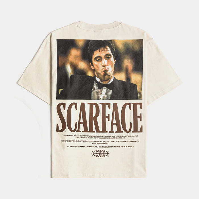 SP x Scarface Tony Mens Short Sleeve Shirt (Cream/Brown)