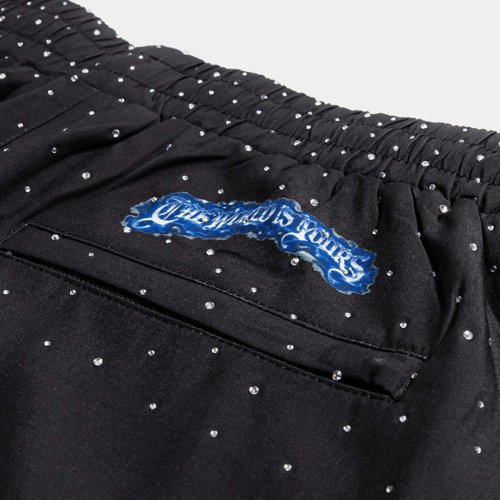 SP x Scarface TWIY Rhinestone Hybrid Mens Shorts (Black/Blue)