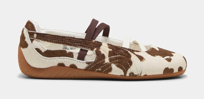 Speedcat Ballet Cow Print Womens Lifestyle Shoes (Chocolate Brown/Warm White)