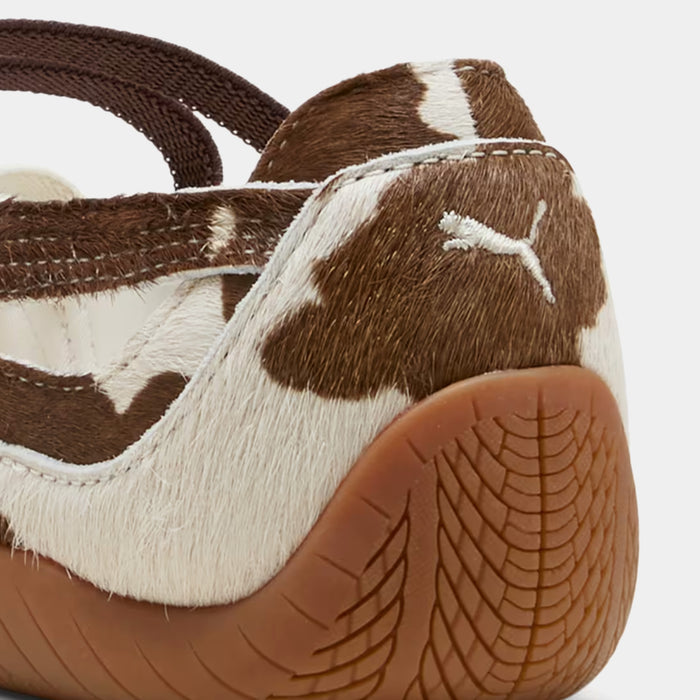 Speedcat Ballet Cow Print Womens Lifestyle Shoes (Chocolate Brown/Warm White)