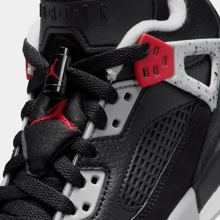 Spizike Low Grade School Basketball Shoes (Black/Wolf Grey/White/Gym Red)