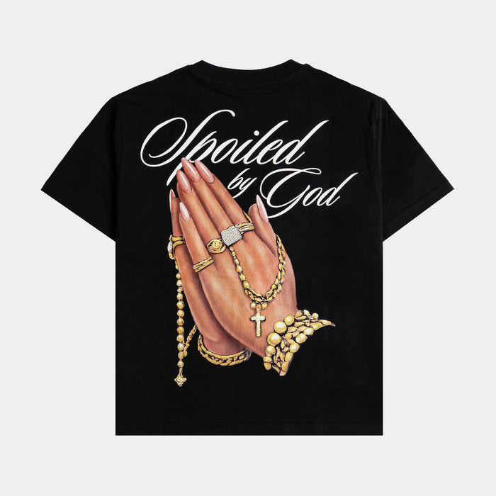Spoiled By God Womens Short Sleeve Shirt (Black/Pink)