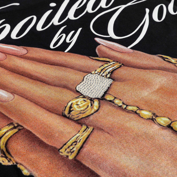 Spoiled By God Womens Short Sleeve Shirt (Black/Pink)