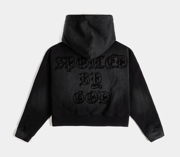 Spoiled Lips Full Zip Womens Hoodie (Black/Pink)