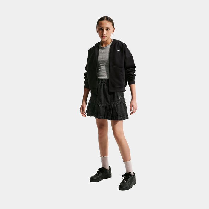 Sportwear Denim Pleated Grade School Shirt (Black/Anthracite/Volt/Anthracite)