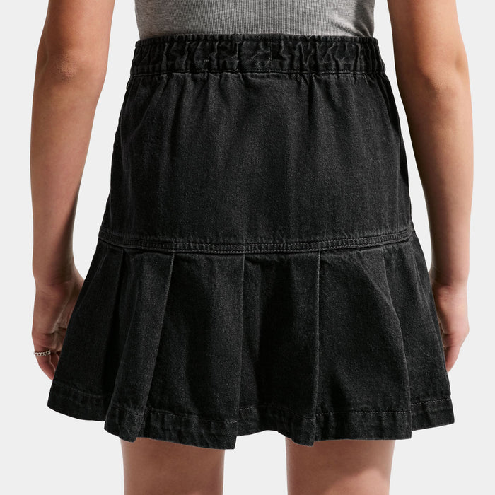 Sportwear Denim Pleated Grade School Shirt (Black/Anthracite/Volt/Anthracite)
