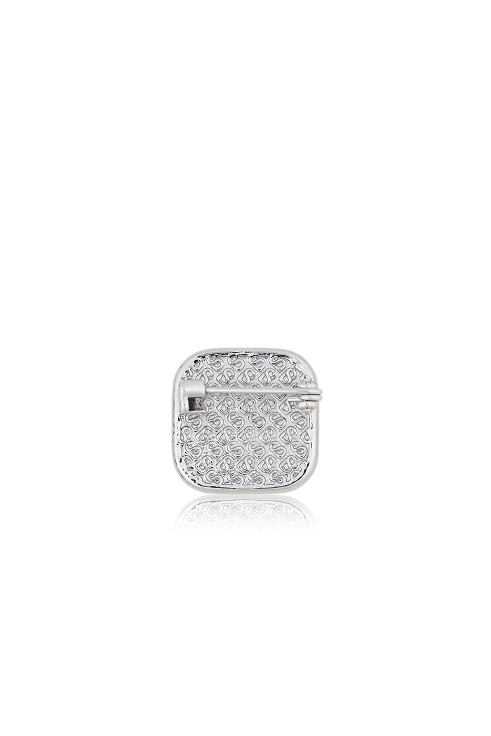 Square Pin Brooch - Silver/Rose Gold